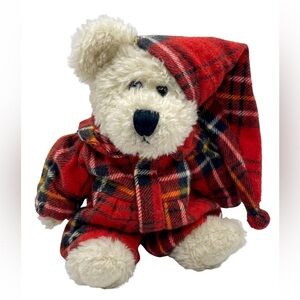 BOYDS BEAR PLUSH Bianca T Witebred RED PLAID PJ W/MATCHING HAT  ORIGINAL TAG